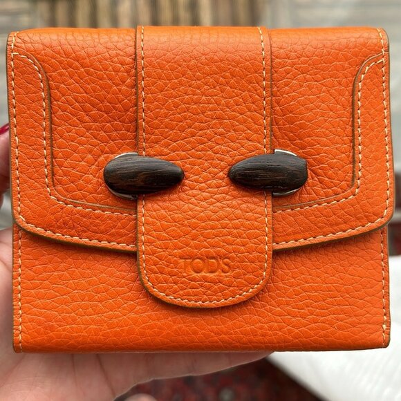 Tod's Handbags - Tod’s Vintage Orange Small Compact Wallet